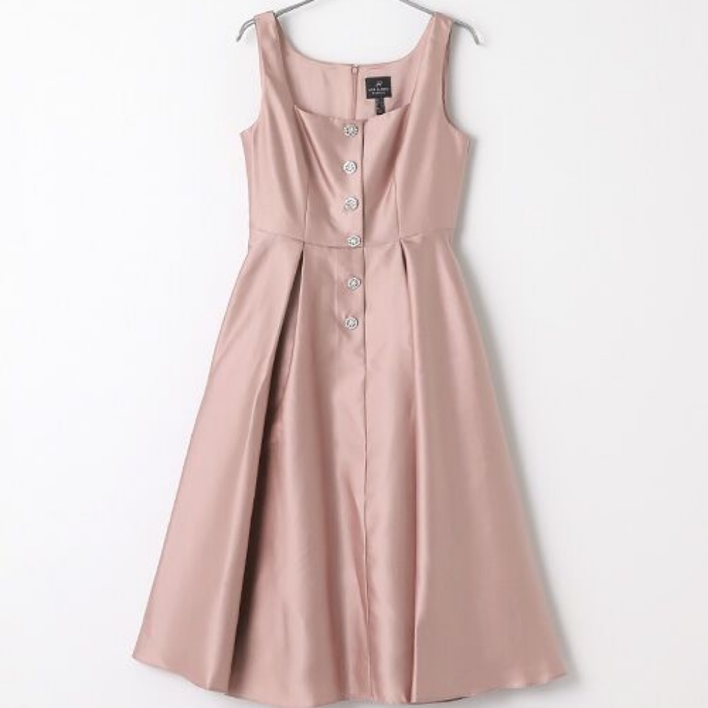 Adrianna Papell Blush Satin Midi Dress